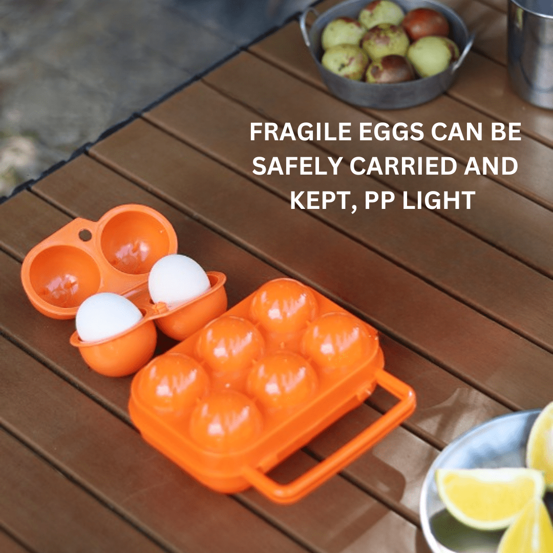 Campers Essential Set, PTT Outdoor, Egg Container with Handle 6 Pcs 2,