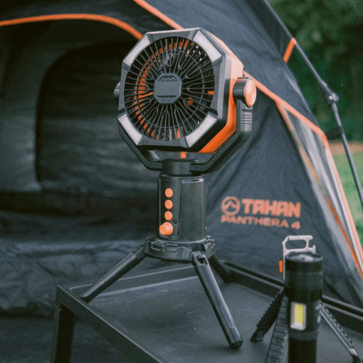 TAHAN Typhoon Dual Blade 16000mAh Camping Fan, PTT Outdoor, Helix Hyperwind 16000mah Autorotate Camping Fan lifestyle 1,