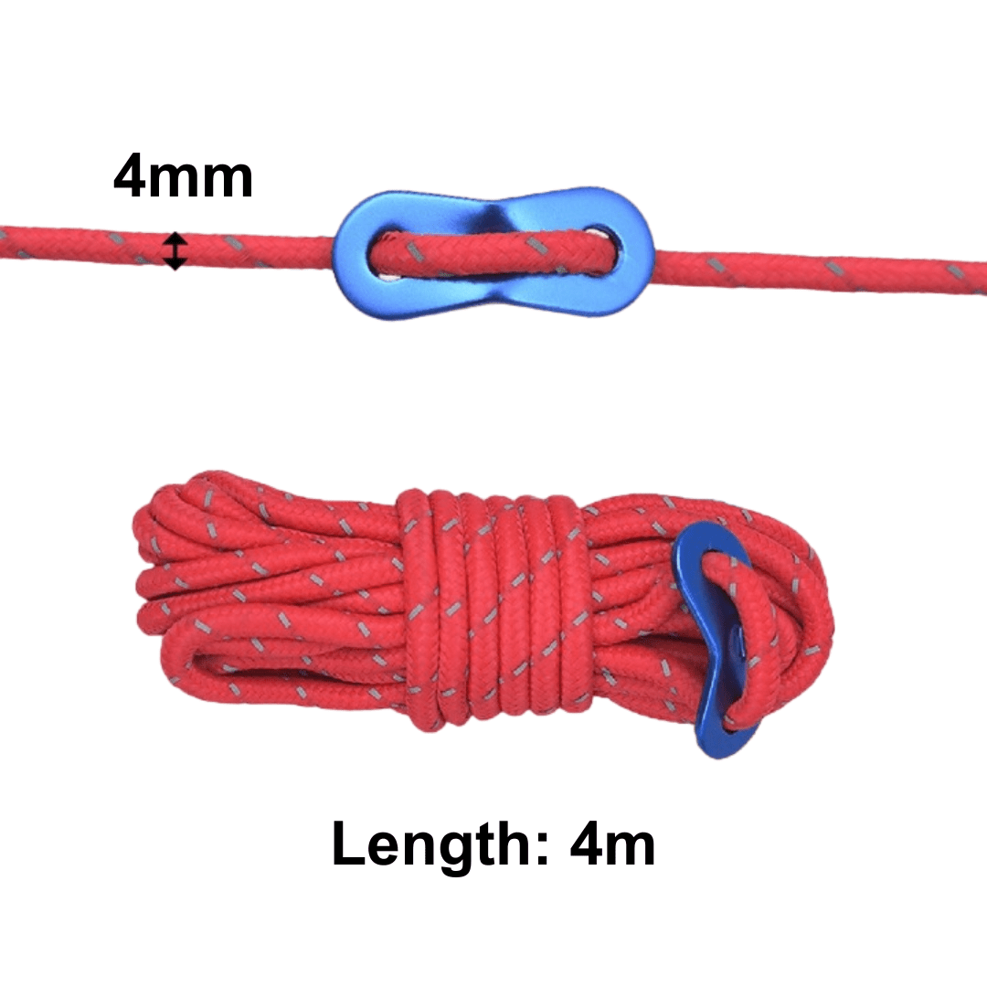 Reflective Tent Cords With Guylines Tensioner 4MM Diameter With Strong  Durability!