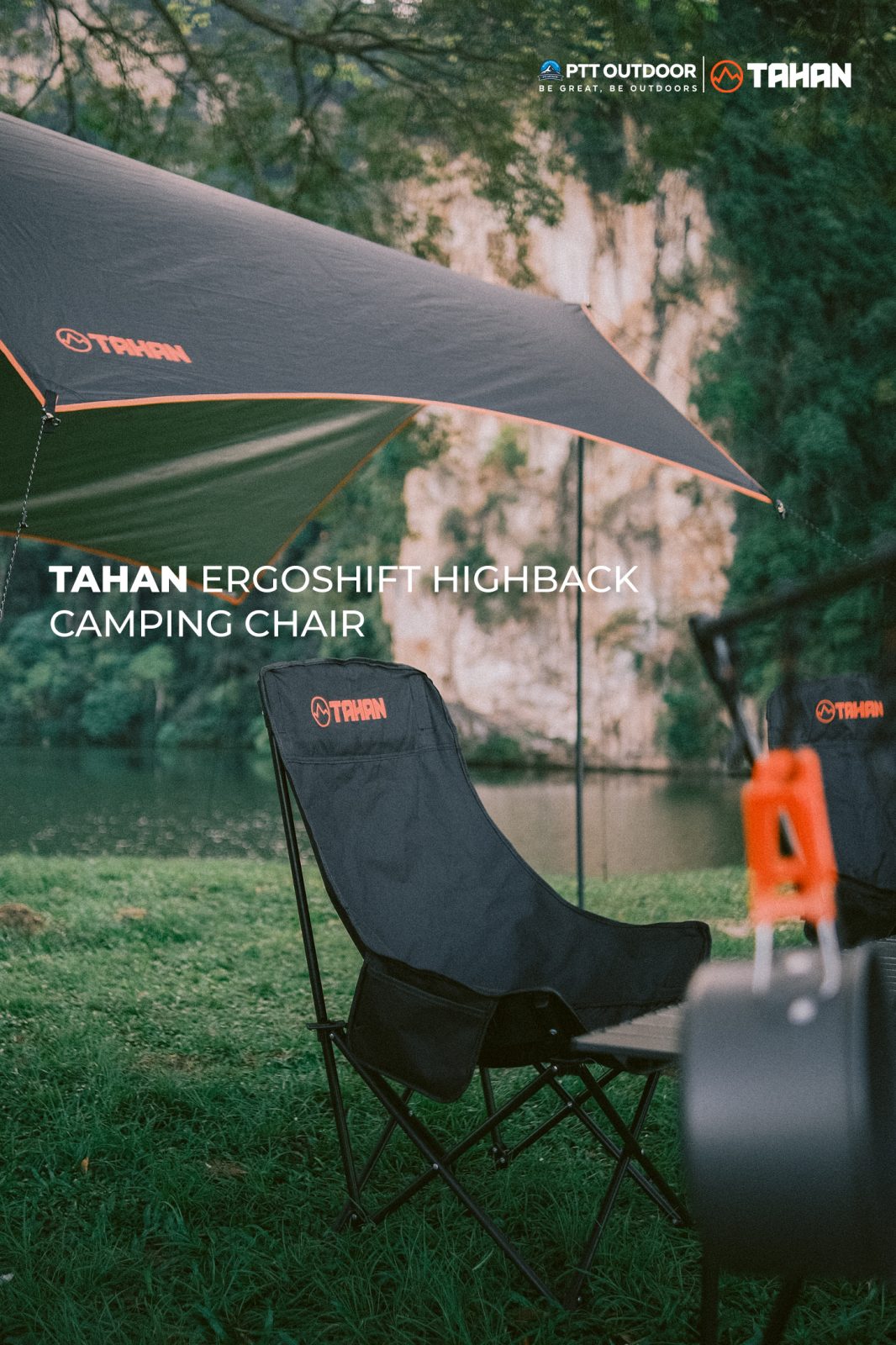 TAHAN, PTT Outdoor, TAHAN ErgoShift Highback Camping Chair with,