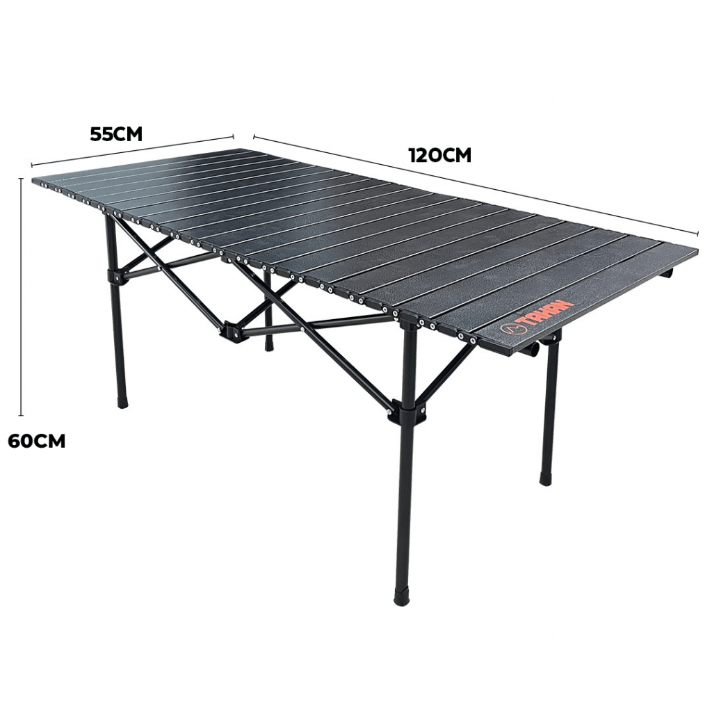 Chill Camping Combo, PTT Outdoor, TAHAN Foldable Eggroll Lightweight Camping Table – 120CM size heght 60cm,
