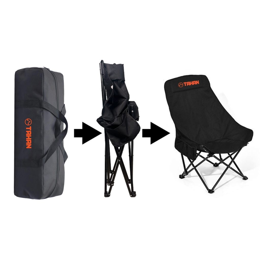 TAHAN ErgoShift Highback Camping Chair, PTT Outdoor, highback unfolding wo text,