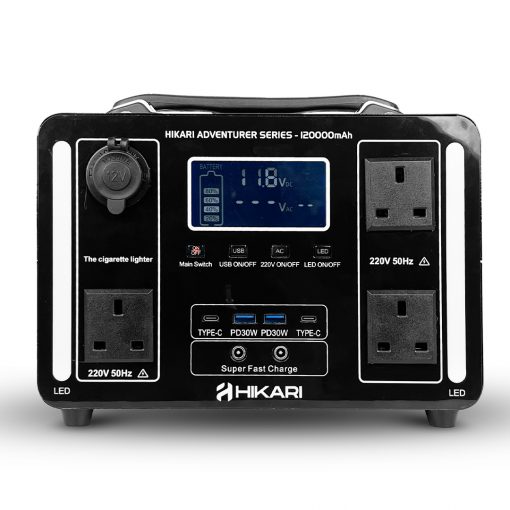 Hikari Adventurer 120000mAh Power Station, PTT Outdoor, hikari adventurer 120000mah power station front,