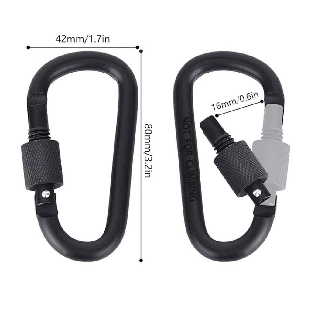 Butterfly Shelter System, PTT Outdoor, screwlock carabiner black size,