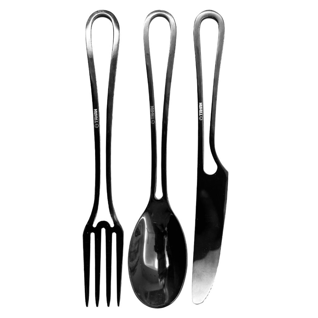 TAHAN Stainless Steel Cutlery Combo, PTT Outdoor, tahan 3 in 1 stainless steel cutlery set main,