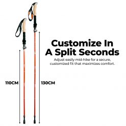 TAHAN 3-Section Foldable Hiking Stick V2 - 130cm, PTT Outdoor, tahan 3 section foldable hiking stick customize,
