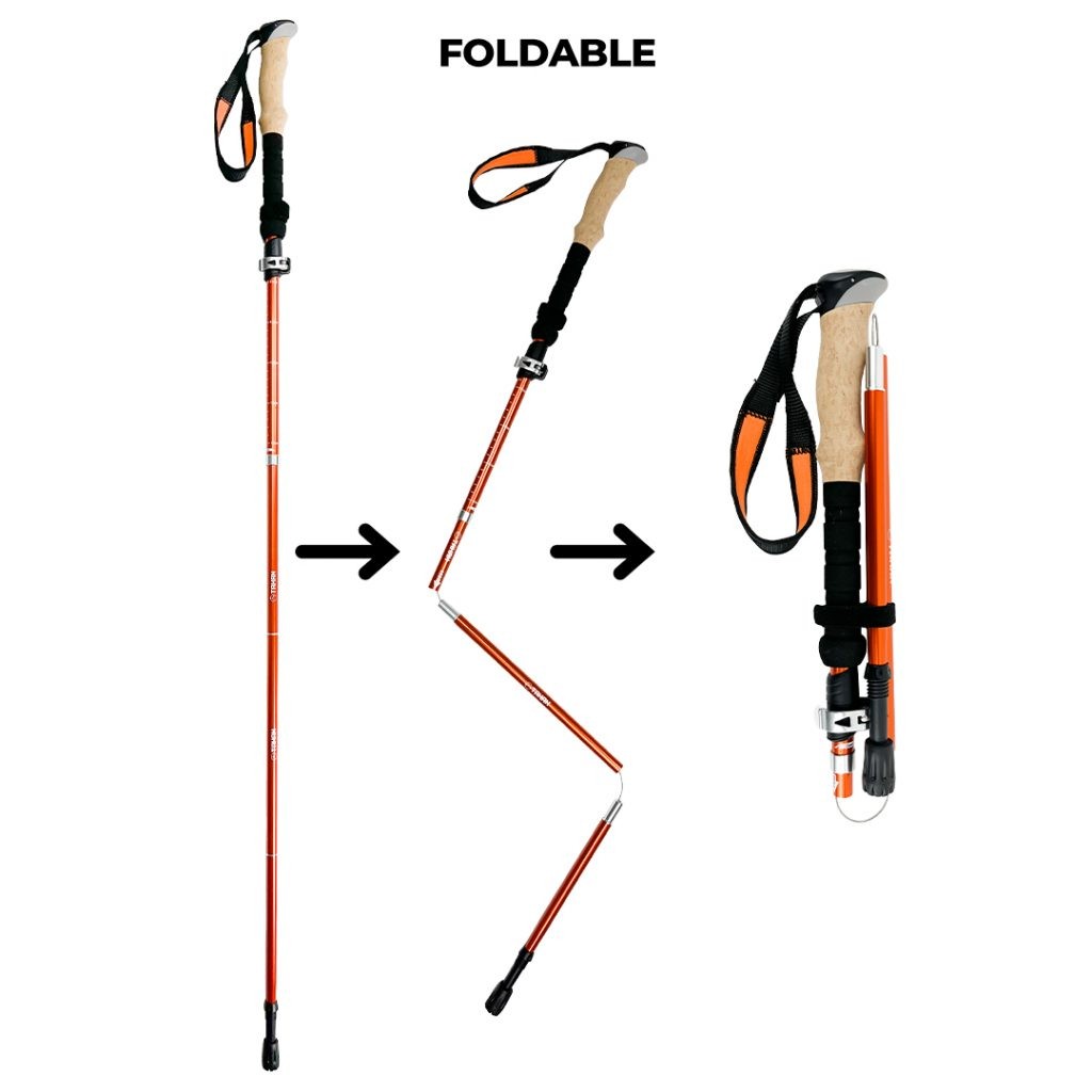 Buy TAHAN 3-Section Foldable Hiking Stick 110cm With Best Price