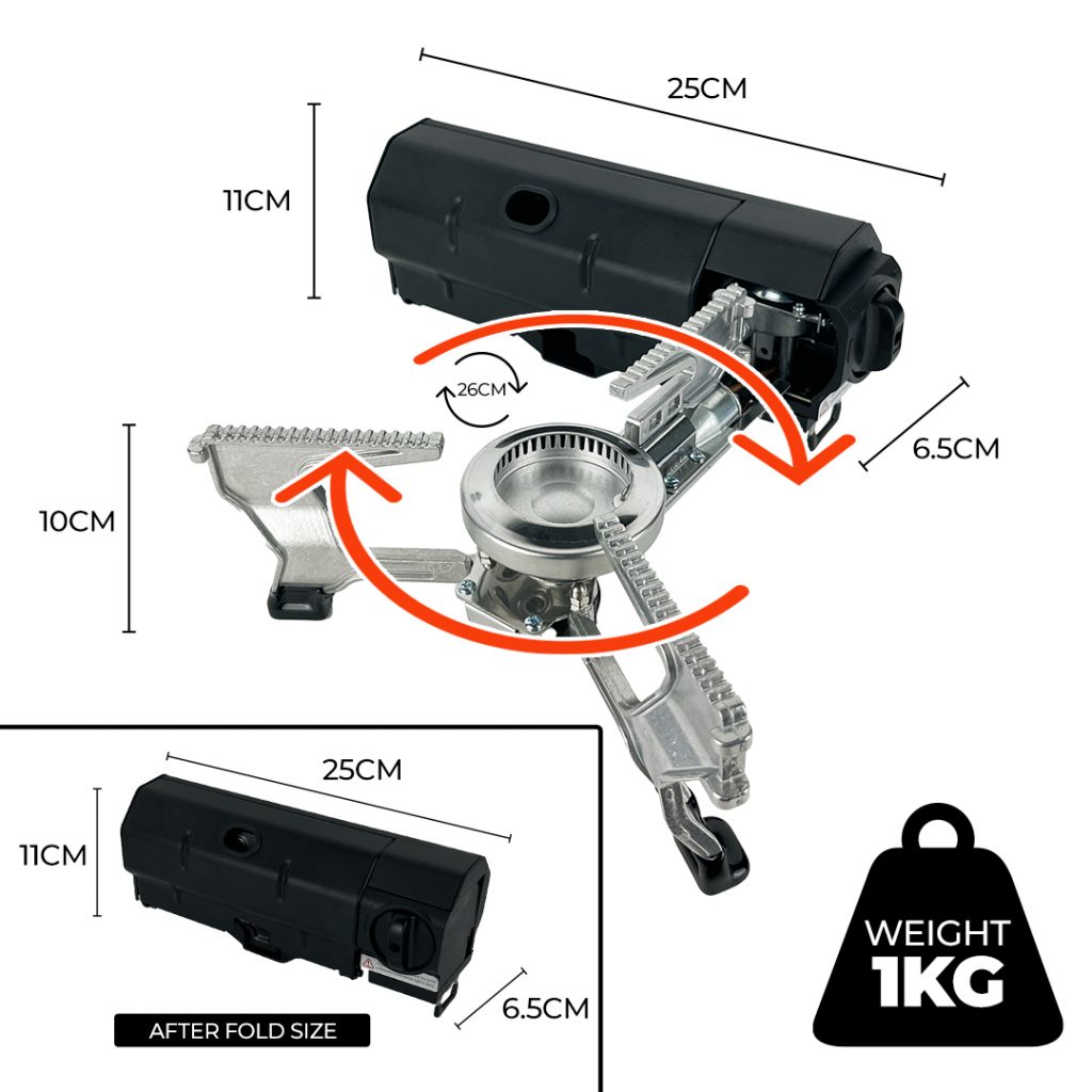 Combo Tak Takut Angin, PTT Outdoor, tahan easyfold camping stove size,