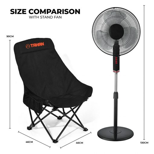 TAHAN ErgoShift Highback Camping Chair, PTT Outdoor, tahan ergoshift highback camping chair size comparisons,