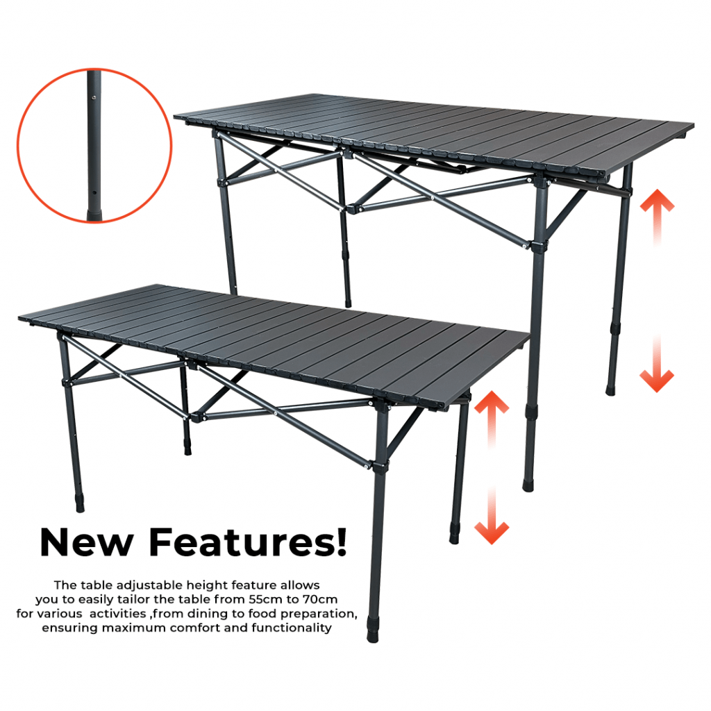 TAHAN Healing Camping Combo Set, PTT Outdoor, tahan height adjustable compact table 120cm features,