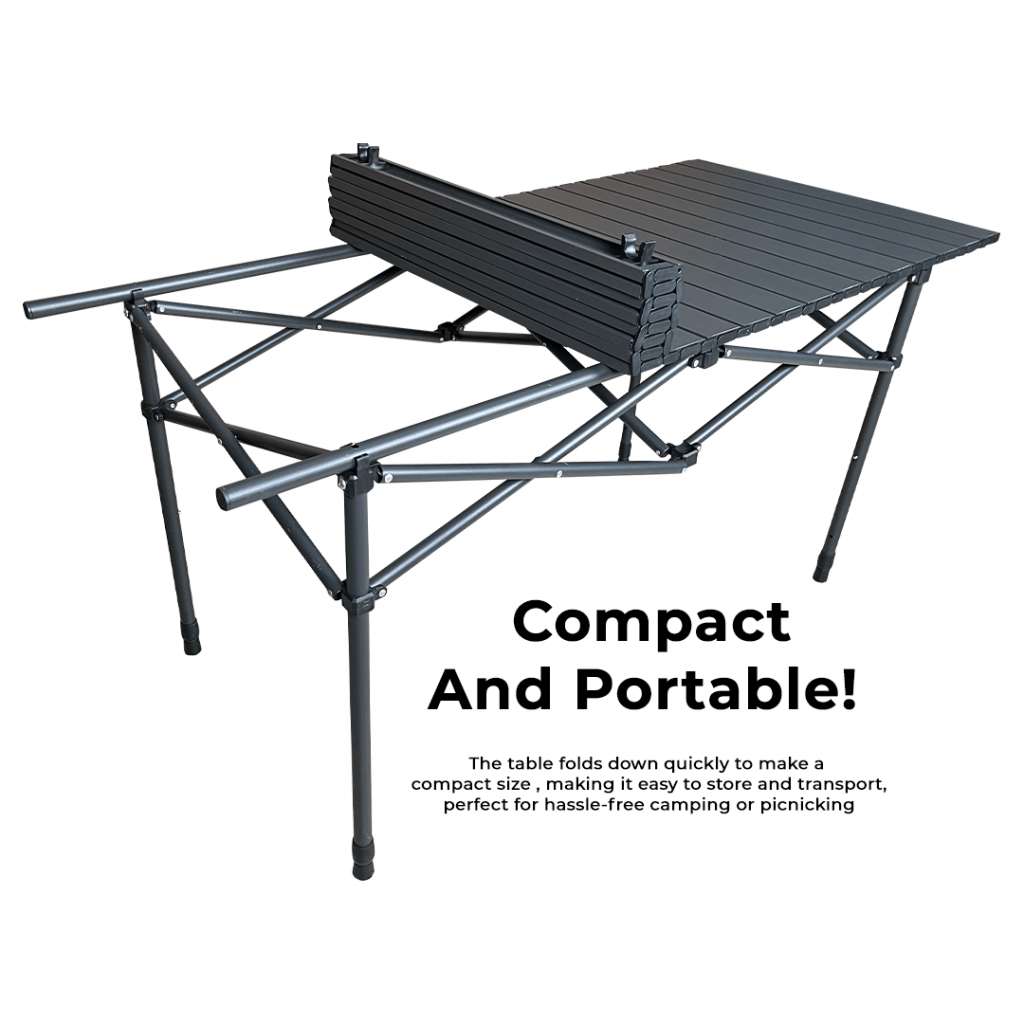 Family Camping Combo, PTT Outdoor, tahan height adjustable compact table 120cm fold,