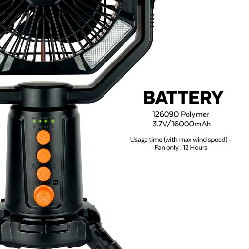 [ Combo Deals ] Typhoon Combo, PTT Outdoor, tahan typhoon dual blade 16000mAh camping fan battery,