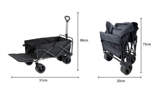 Foldable Camping Wagon 150L, PTT Outdoor, wagon folded 1,